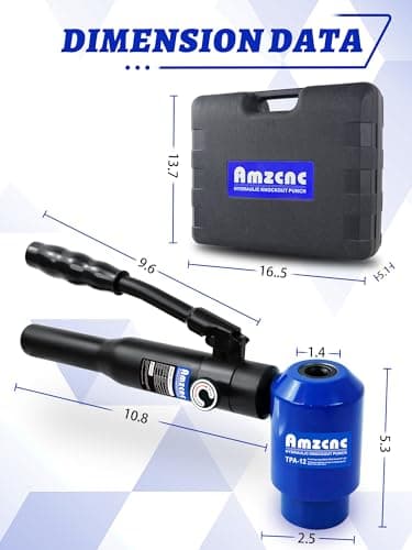 AMZCNC Hydraulic Knockout Punch Electrical Conduit Hole Cutter Set KO Tool (12T(1/2"-4")) — view 3