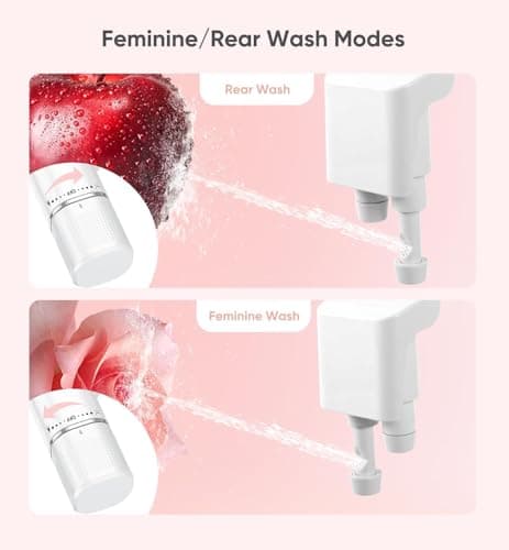 Ultra-Slim Bidet Attachment, Posterior&Feminine Wash-(Retractable Dual Nozzles), Non-Electric Bidet Attachment for Toilet Seat, Adjustable Fresh Cold Water Pressure, Stainless Steel Inlet (White) — view 2