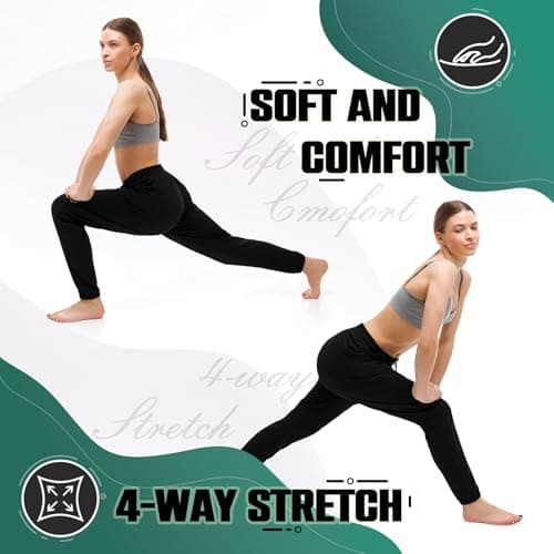Walifrey Womens Joggers with Pockets, Drawstring Sweatpants Women for Lounging Jogging Gym and Workout Black,1 Pack Black S — view 4