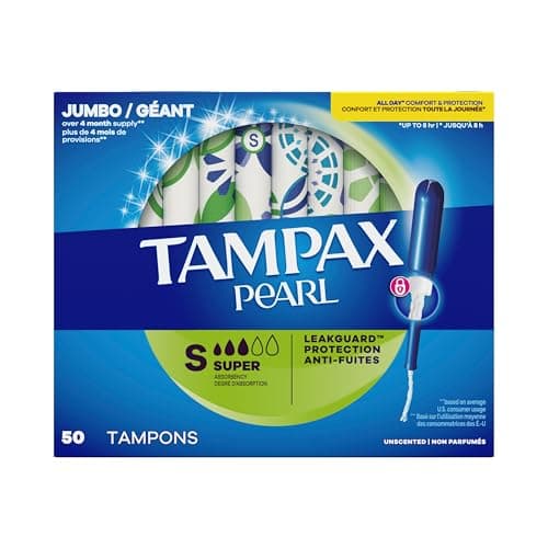Tampax Pearl Tampons, with LeakGuard Braid, Super Absorbency, Unscented, 50 Count — view 8
