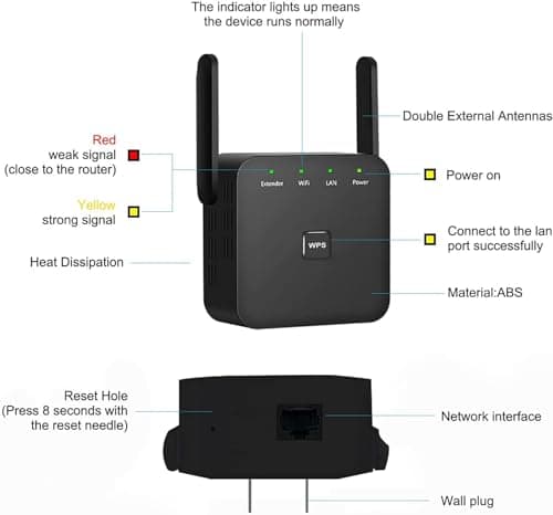 2026 Faster WiFi Extender, WiFi Repeater, Covers Up to 10000 Sq.ft and 60 Devices, Internet Booster - with Ethernet Port, Quick Setup, Home Wireless Signal Booster — view 4