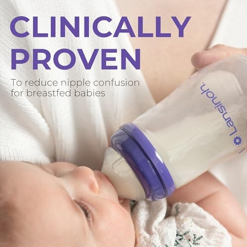 Lansinoh NaturalWave Baby Bottle Nipples, Fast Flow, Size F, 6+ Months, 4 Count 100% Soft, Durable Silicone, Made Without BPA BPS, Anti-Colic, Supports Baby's Developing Mouth and Teeth — view 4