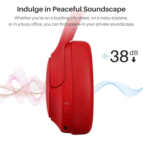 TOZO HT2 Hybrid Active Noise Cancelling Headphones, Wireless Over Ear Bluetooth Headset, 60H Playtime, Hi-Res Audio Custom EQ via App Deep Bass Comfort Fit Ear Cups, for Home Office Travel — view 2
