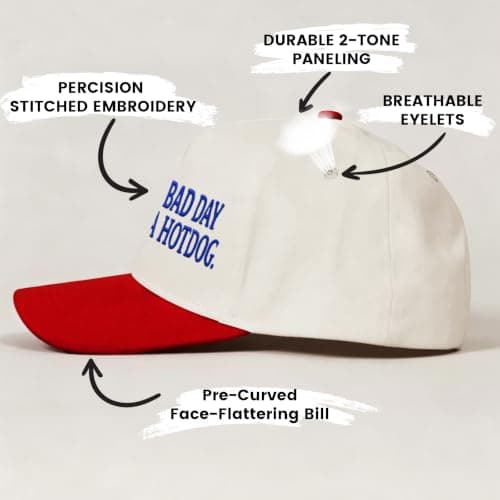 It's A Bad Day to Be A Hotdog Tab Funny Trucker Hats Women Vintage Adjustable Baseball Cap Embroidery Fashion Trucker Hat