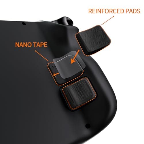 PlayVital Mix Version Back Button Enhancement Set for Steam Deck LCD, Grip Improvement Button Protection Kit for Steam Deck OLED - Streamlined & Studded Design - Black — view 2