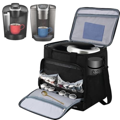 Travel Coffee Maker Carrying Bag Compatible with Keurig K-Classic/K-Elite/K-Supreme/K-Compact,Single Serve Coffee Maker Portable Storage Bag with Shoulder Strap(Patented Design)