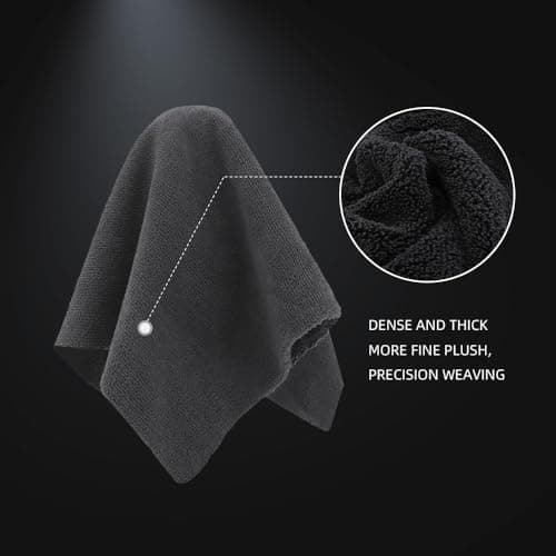 SPTA Microfiber Cleaning Towel, Microfiber Cleaning Cloth for Car Washing, 12 Pack Streak-Free, Ultra Absorbent, Washable for All Purpose Terry Microfiber Towels, 16.1in x 16.1in, 350GSM, Grey-MT038 — view 4