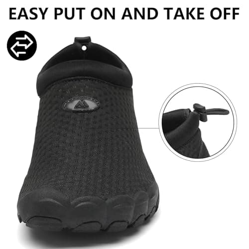 Mishansha Womens Mens Water Shoes Wide Toe Box Swim Beach Barefoot Shoes Quick Dry Non Slip Lividity Black 11 Women/9 Men — view 4