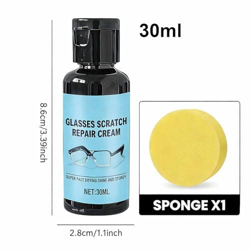 Scratch Remover for Eyeglasses - 30ml with Sponge Screen Repair Cream - Lens Scratch Remover for Eye Glasses | for Camera Screen Watch Phone Windshield Travel Daily — view 5