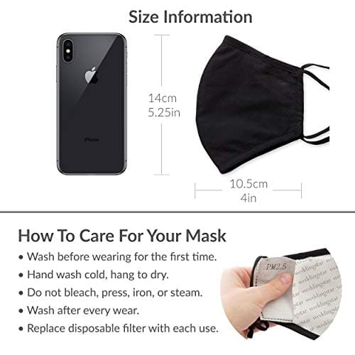 Weddingstar 3 Pack Adult 3-Ply Washable Cloth Face Mask Reusable and Adjustable with Filter Pocket - Retro — view 4