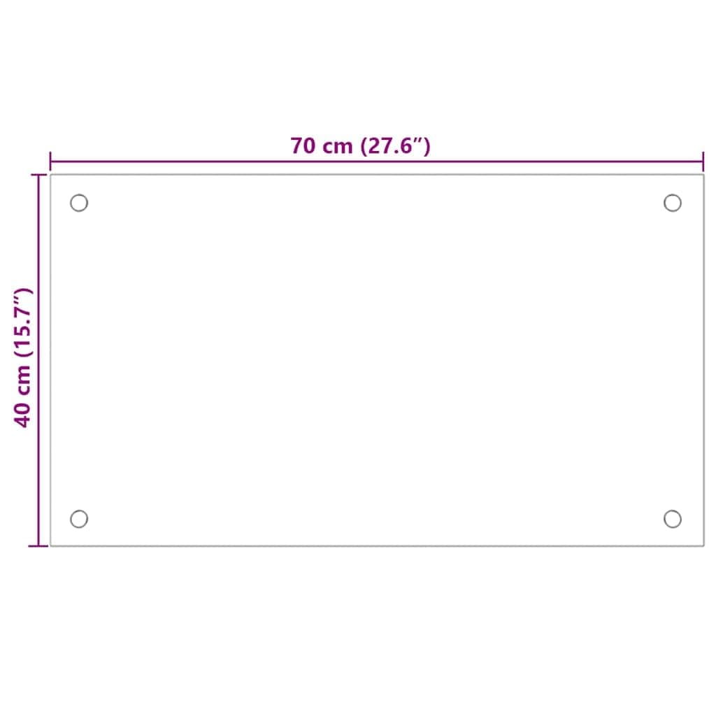 vidaXL Kitchen Backsplash, Transparent, 70 x 40 cm, Tempered Glass, Heat and Scratch Resistant, Wall Panel, Tile Protector, Easy to Clean, Kitchen Decoration — view 3