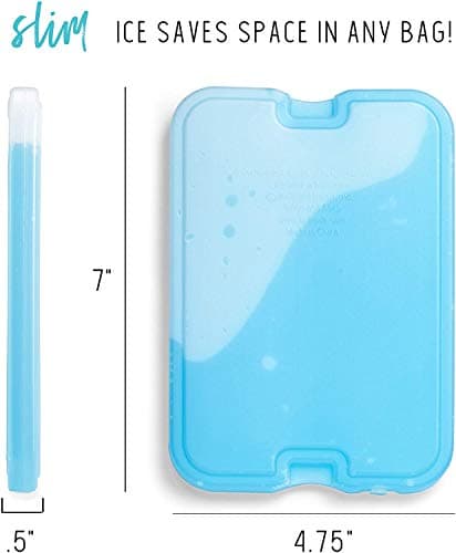Cool Coolers by Fit & Fresh 4 Pack XL Slim Ice Packs, Quick Freeze Space Saving Reusable Ice Packs for Lunch Boxes or Coolers, Blue, 239ICE, 4 count (Pack of 1) — view 2