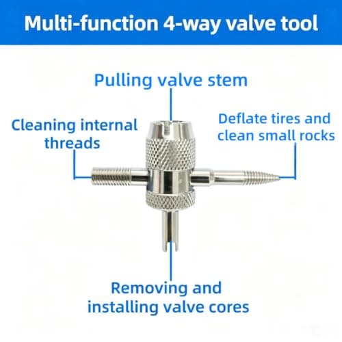 Jeieuia 62Pcs Valve Core Remover Tool,30 PCS Valve Cores,30 PCS Tire Valves Caps,1Pcs Valve stem Removal Tool,1 PCS 4-Way Valves Tool,Suitable for mostcars,Pickup Trucks,Vans,Motorcycles,Campers — view 4
