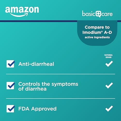 Amazon Basic Care Loperamide Hydrochloride Tablets, 2 mg, Anti-Diarrheal, 24 Count (Pack of 1) — view 3