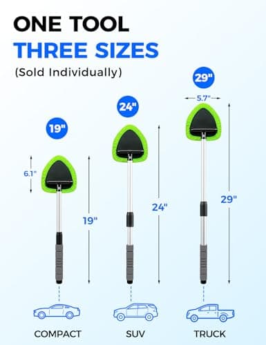 XINDELL Windshield Cleaner Tool – Car Interior Window Cleaning Kit with Extendable Handle & 4 Microfiber Pads, Auto Wiper Inside Windshield Brush for Car & Home Windows — view 5