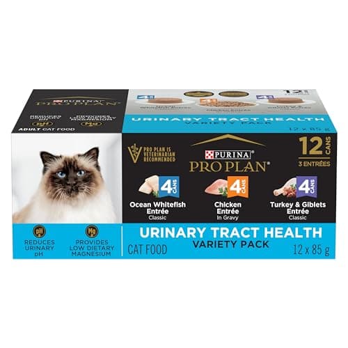 Pro Plan Wet Cat Food, Urinary Tract Health, Variety Pack 85g can (12 pack) (Packaging May Vary), Brown