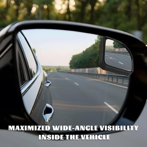 CCHRN 2 PCS Blind Spot Mirror, Fan Shaped HD Glass Car Rear View Mirrors with 360 Degree Wide Angle, Convex Side Rearview Mirrors Exterior Accessories for Cars SUVs Trucks RVs — view 2