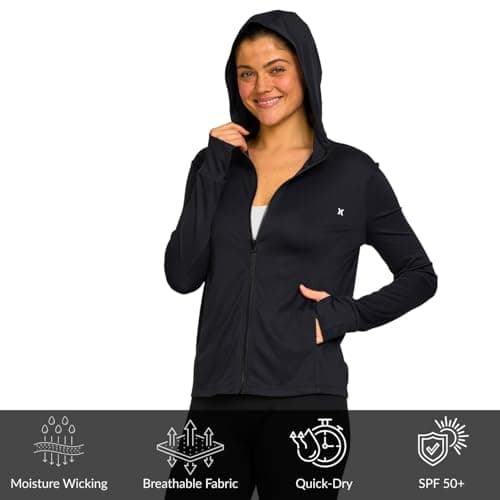 Hurley Sun Protection Lightweight Jacket Women - Sun Hoodie SPF 50+ UV Shirt Quick Dry Long Sleeve Sun Shirt Outdoor — view 4