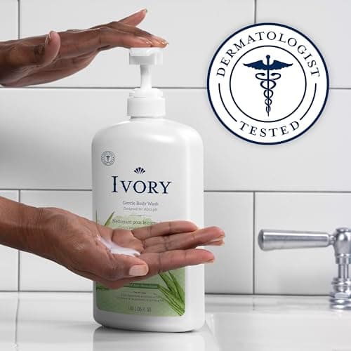 Ivory Gentle Body Wash, Designed for the Whole Family, Free of Dyes Heavy Perfumes Parabens Phthalates & Silicones, Aloe Scent, 35 oz — view 2