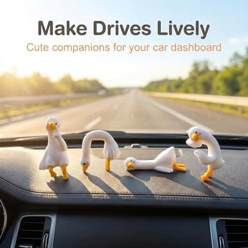Z-oneMart 4PCS So Tired Lazy Duck Mini Desk Decor, Resin Goose Figurine Computer Monitor Decor, Lazy Goose Computer Decorations, Cute Duck Statues for Office Desk, Car Dashboard,Funny Desk — view 4