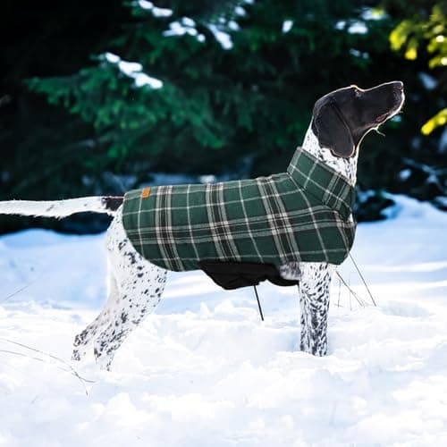 Kuoser Waterproof Dog Coat, Reversible Dog Jacket for Large Dogs, Adjustable Durable Doggie Winter Coat for Groowing Puppies Warm Puppy Cold Weather Apparel, Green XS — view 5