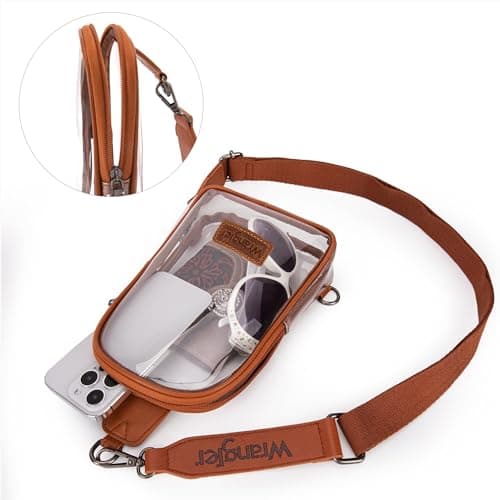 Wrangler Crossbody Clear Sling Bags for Women Stadium Approved Cross Body Purse with Detachable Strap for Sports Events Concerts WG-HB-87-226BR — view 4
