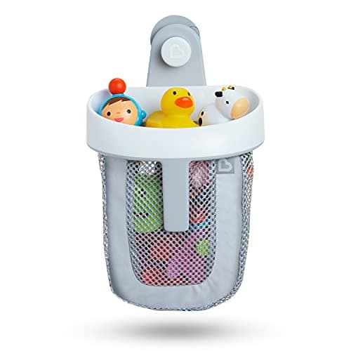 Munchkin Hanging Bath Toy Storage with Quick Drying Mesh, Grey — view 6