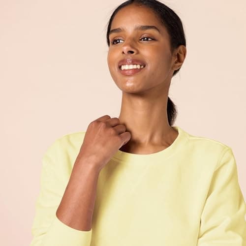 Amazon Essentials Women's Fleece Crewneck Pullover Sweatshirt (Available in Plus Size), Light Yellow Medium — view 3