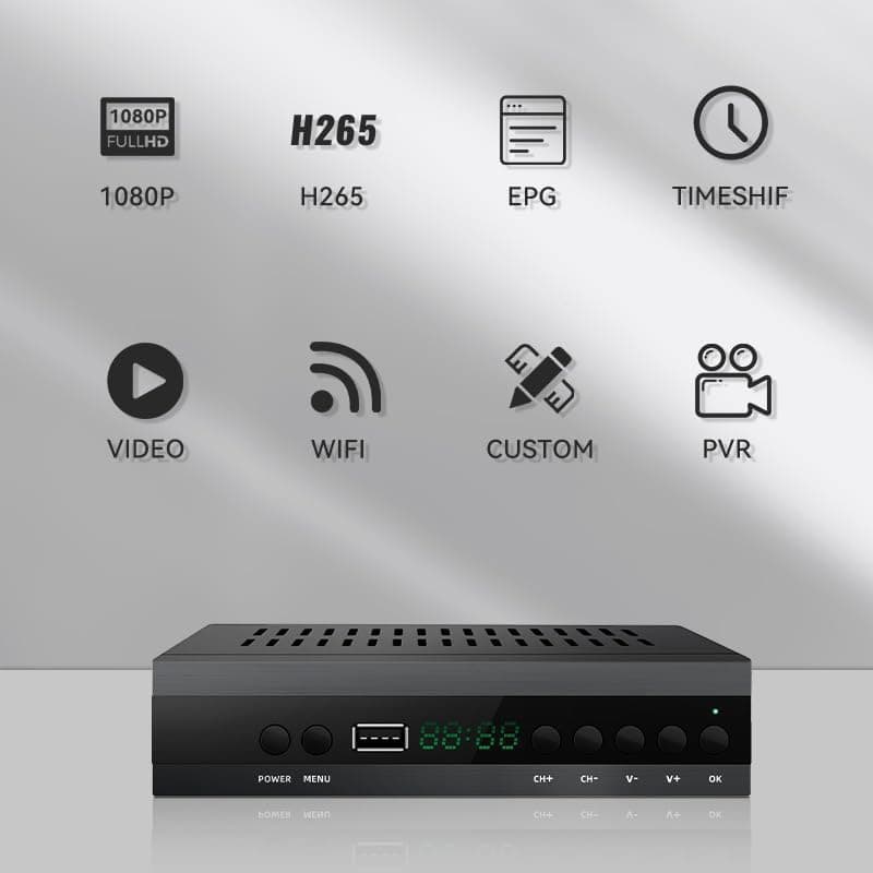 2025 Nuevo Español TDT Decodificador TV DVB-T T2 H265 HEVC FTA Full HD PVR, USB, HDMI, SCART, Sintonizador de TV Digital Terr — view 4