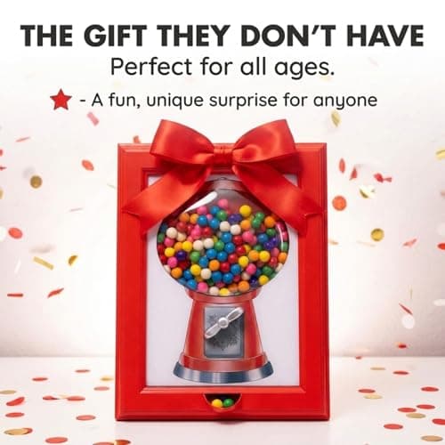 Eye Candy Frame - The Original Candy Dispenser and Gumball Machine in a Picure Frame. All Kinds of Treats. Hang on a Wall, Stand on a Table, Birthday & Holiday Gift for All Ages, Large 15" x 12" (Red) — view 4