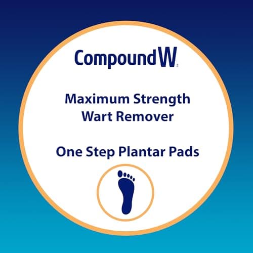 Compound W Wart Remover One Step Medicated Foot Pads- 20 Count - With Salicylic Acid, Maximum Strength, Effective Wart Removal