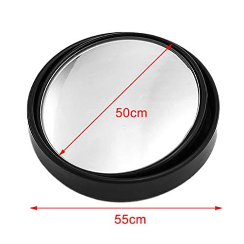 SUMAJU 2 Pcs Blind Spot Mirrors, 360°Rotate Round HD Glass Adjustable Automotive Stick-on Convex Side View Spot Mirror for Universal Cars(Black) — view 2