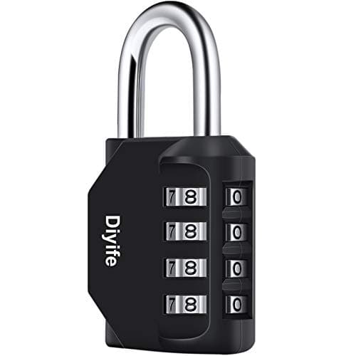 Diyife Combination Padlock, Weatherproof 4 Digit Resettable Locker Lock