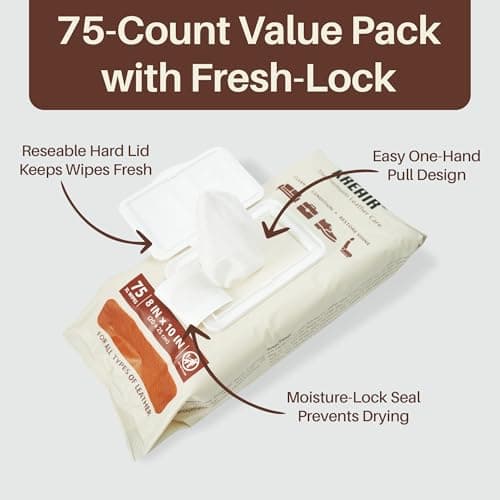 Kreair 3in1 Leather Cleaner Wipes 75 Count, XL 8 x 10 in — view 4