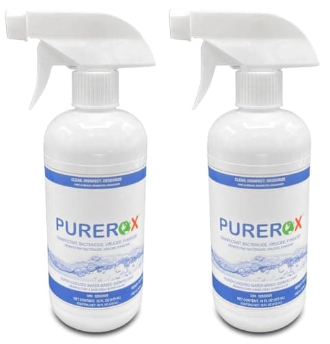 PUREROX disinfectant (16oz, 2pk) Eliminate viruses Norovirus, MRSA, Athlete Foot Fungus, Bacteria. Hospital Grade. Safe for Use Anywhere. No residue. No Rinse. Suitable for All Surfaces.…
