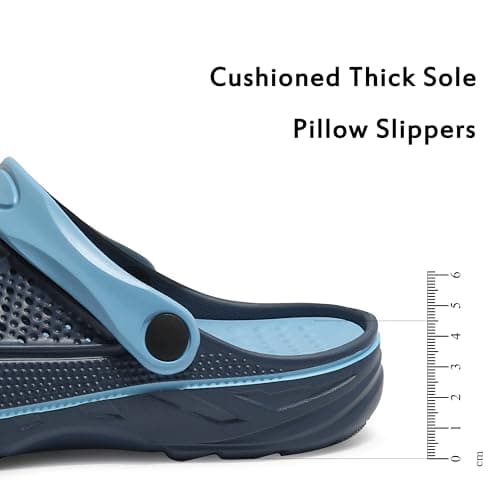 INMINPIN Women and Men Orthopedic Clogs Arch Support Garden Shoes Sandals Slippers with Plantar Fasciitis Feet Insoles,Retro Navy,12.5-13.5 Women/11-11.5 Men — view 3