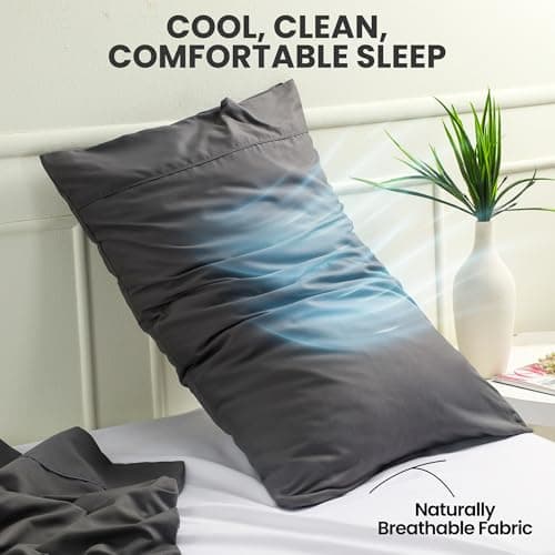 Pillow Covers by Utopia Bedding - Queen Size 2-Pack – Soft Brushed Microfiber – Perfect for Hospitals, Hotels, Guest Rooms – Oeko-TEX Certified, 20x30 Inches (Grey) — view 5