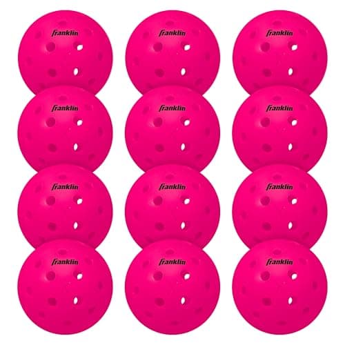 Franklin Sports Outdoor Pickleballs - X-40 Pickleball Balls - USA Pickleball (USAPA) Approved - 12 Pack Outside Pickleballs - Pink - US Open Ball