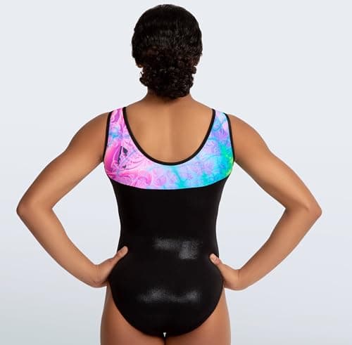 Gymnastics leotards for girls, women, stylish, comfy, durable, Utopia Garden #440-AM — view 3