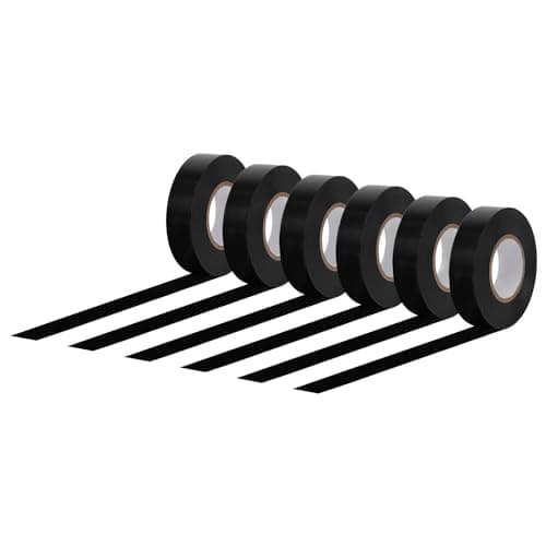 Amazon Basics Electrical Adhesive Tape, Insulating with Strong Adhesive, for Home DIY, Repairs, Electrical, Automotive and Equipment, 3/4" x 60', Black, 6-Pack — view 2
