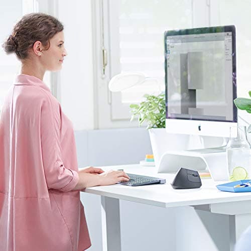 Logitech MX Vertical Wireless Mouse – Ergonomic Design Reduces Muscle Strain, Move Content Between 3 Windows and Apple Computers, Rechargeable, Graphite — view 9