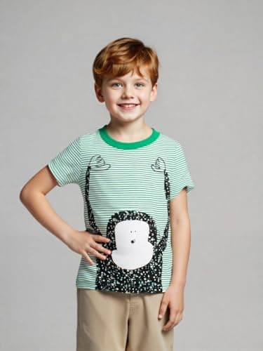 Winzik Boys Shirt Toddler Shirts Kids Boys’ Short Sleeve 3-Pack Crewneck Animal T-Shirt Summer Clothes 18M-8Y(4-5T, Monkey Dinosaur Crocodile)