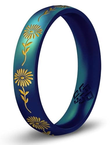 Knot Theory September Flower Gold Ink Green Enchanted Silicone Size 6 4mm