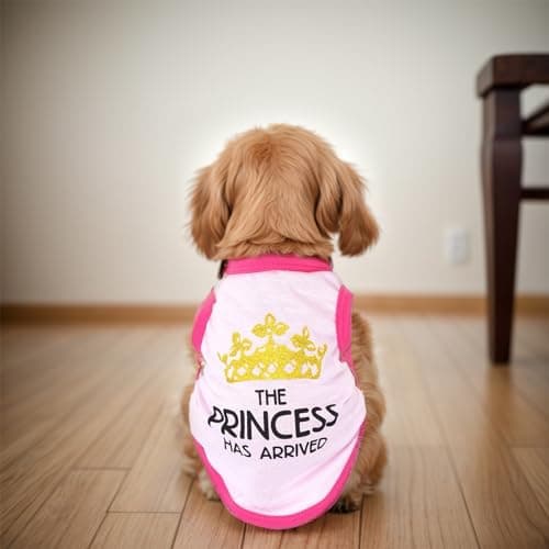 Pistha 4 Pack Dog Shirts Summer Printed Puppy Clothes Cute Sleeveless Pet T Shirts Dog Clothes for Small Medium Dogs Cats Girl(S) — view 3