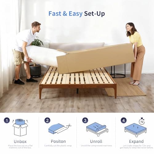 FDW | 8 Inch Twin Mattress | Medium Firm | Gel Memory Foam Mattress | White | Bed in a Box, CertiPUR-US Certified | Pressure Relief, Cooling Ventilated Foam | Washable Removable Cover — view 3