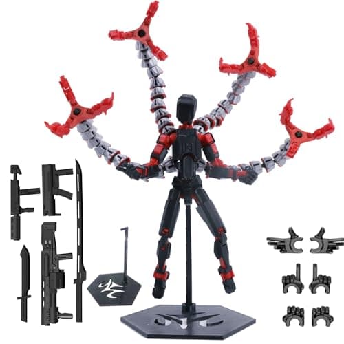 T13 Action Figure (Assembly Completed) Titan 13 Dummy 13 Robot 13 Figure 3D Printed Articulated Multi-Jointed Movable Robot Model (RD Tentacle) — view 5