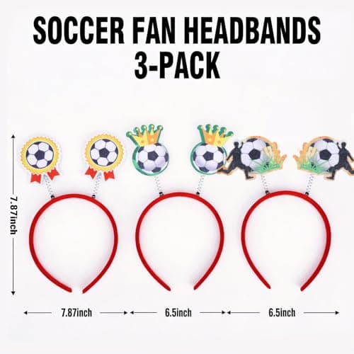 Mejreiik Soccer Headbands 2026 World Cup Party Accessories,soccer decorations and fan gear Sports Themed Party Favors & Decorations 3PCS — view 2
