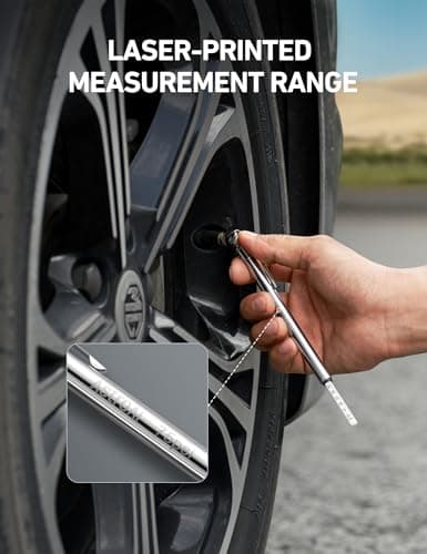 AstroAI Tire Pressure Gauge 2 Pack (10-75 PSI, 10-120 PSI) 12 Stem Caps Calibrated to ANSI B40.1 Grade B (±2%), Stainless Steel Body and 3 Measurements for Cars and Bicycles, Tools for Tire Repair — view 5