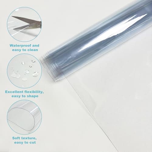 Clear Vinyl for Sewing, Transparent PVC Fabric Roll 15.7" x 48", 0.3mm Waterproof Clear Vinyl Fabric for Bags, Hair Bows, Cosmetic Bags, DIY Crafts and Sewing Projects — view 3