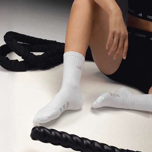 adidas Womens Cushioned Crew Socks (3 Pairs) Durable & Comfortable — view 2